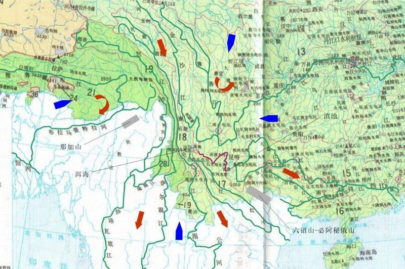 好像跟印度没多少关系,倒是中国的藏南地区 雅鲁藏布江流域图